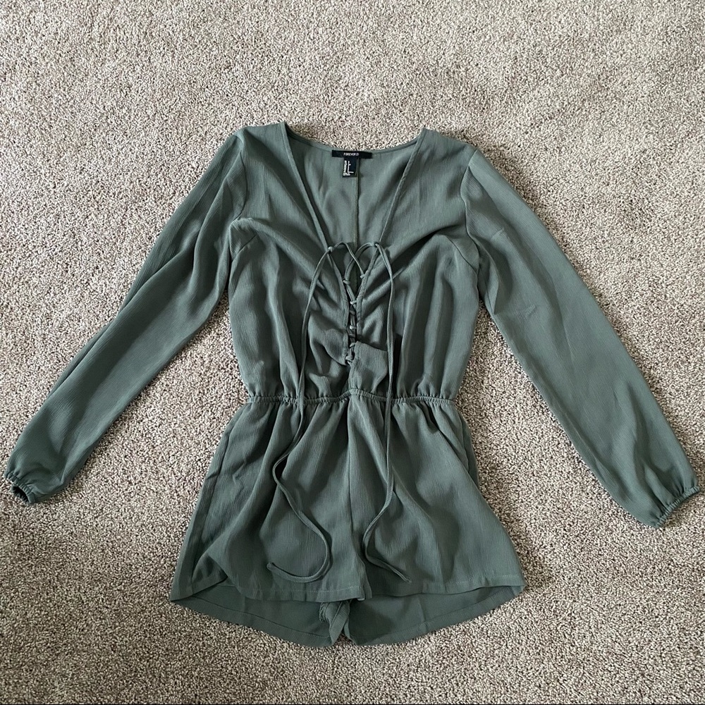 dark green romper